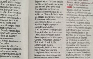 L'annonce de l'Exposition Gérard Rondeau à l'Atelier Claude de Soria dans Télérama du 19 octobre 2022